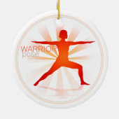 Yoga-Pose-Verzierung (Krieger-Pose) Keramik Ornament (Hinten)