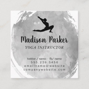 Yoga-Pose   Wasserfarbe gebürstet Quadratische Visitenkarte