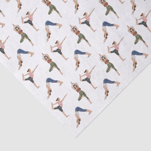 Yoga Pose Women Workout Wellness Pattern Seidenpapier (Ausschnitt)