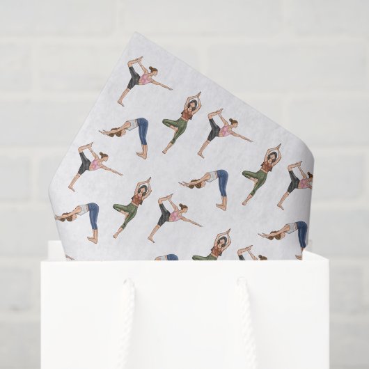 Yoga Pose Women Workout Wellness Pattern Seidenpapier (Geschenktüte)