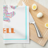 Yoga Pose Word Cloud Personalisiert Geschirrtuch (Viertel Falte)