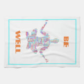 Yoga Pose Word Cloud Personalisiert Geschirrtuch (Horizontal)