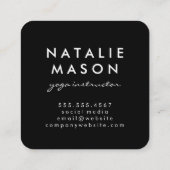 Yoga-Pose | Yoga Instructor Quadratische Visitenkarte (Rückseite)
