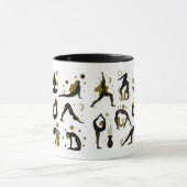 Yoga Posen Black & Gold Tasse (Zentrum)