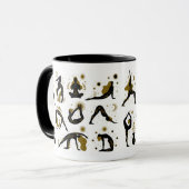 Yoga Posen Black & Gold Tasse (Vorderseite Links)
