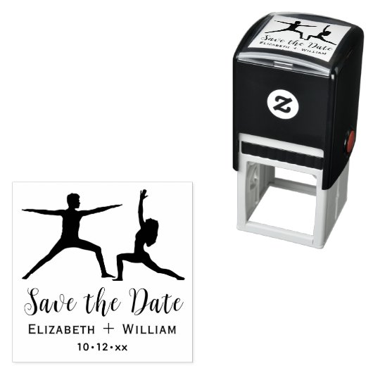 Yoga-Posen für Paare Brautpavillon Save the Date Permastempel (Beispiel)