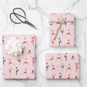 Yoga-Posen Geschenkpapier Set