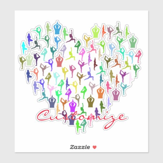 Yoga-Posen Herz Thunder_Cove Aufkleber (Blatt)