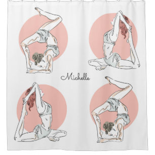 Yoga Posen individuelle Name Duschvorhang