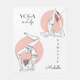 Yoga-Posen individueller Name u. Text-Fleecedecke Fleecedecke