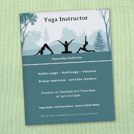 Yoga Posen & Landschaft - Yoga-Instruktor Flyer