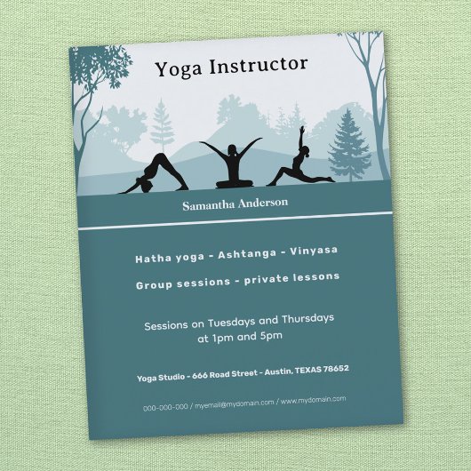 Yoga Posen & Landschaft - Yoga-Instruktor Flyer