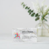 Yoga-Posen-Logo | Marmor Visitenkarte (Stehend Vorderseite)