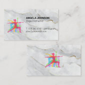 Yoga-Posen-Logo | Marmor Visitenkarte (Vorne/Hinten)