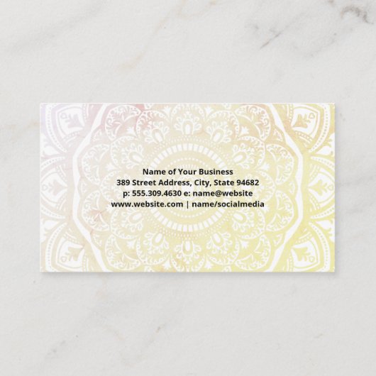 Yoga-Posen | Mandala Pattern Visitenkarte (Rückseite)