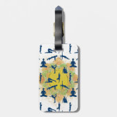 Yoga-Posen mit Zeichnend Lotus-Blume Gepäckanhänger (Rückseite vertikal)