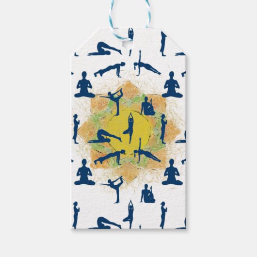 Yoga-Posen mit Zeichnend Lotus-Blume Geschenkanhänger (Vorderseite)