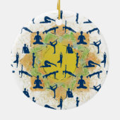 Yoga-Posen mit Zeichnend Lotus-Blume Keramik Ornament (Hinten)