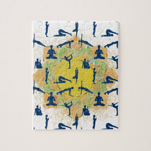 Yoga-Posen mit Zeichnend Lotus-Blume Puzzle (Vertikal)