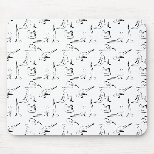 Yoga-Posen-Muster Mousepad (Vorne)