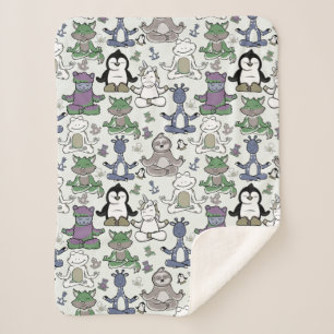 Yoga-Posen-Muster Nahtloses Yoga-Muster 66 Sherpadecke