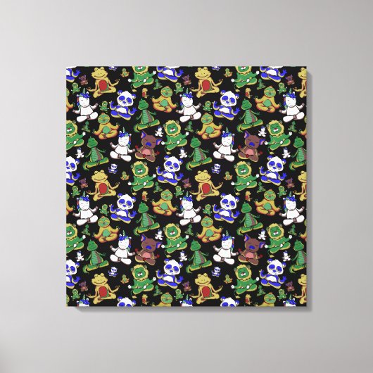 Yoga-Posen-Muster | Yoga-Nahtlose Muster 45 Leinwanddruck (Vorderseite)