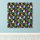 Yoga-Posen-Muster | Yoga-Nahtlose Muster 45 Leinwanddruck (Insitu (Holzboden))