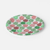 Yoga-Posen-Muster | Yoga-nahtloses Muster 18 Pappteller (Schrägansicht)