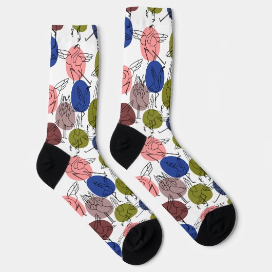 Yoga-Posen-Muster | Yoga-nahtloses Muster 34 Gedre Socken (Rechts)