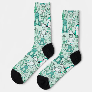 Yoga-Posen-Muster   Yoga-nahtloses Muster 47 Canv Socken