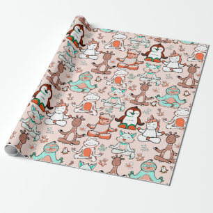 Yoga-Posen-Muster Yoga-nahtloses Muster 51 Geschenkpapier