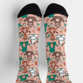 Yoga-Posen-Muster | Yoga-nahtloses Muster 54 Post Socken (Oben)