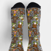 Yoga-Posen-Muster | Yoga-nahtloses Muster 61 Band Socken (Oben)