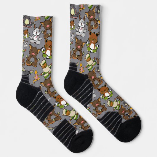 Yoga-Posen-Muster | Yoga-nahtloses Muster 61 Band Socken (Rechts)