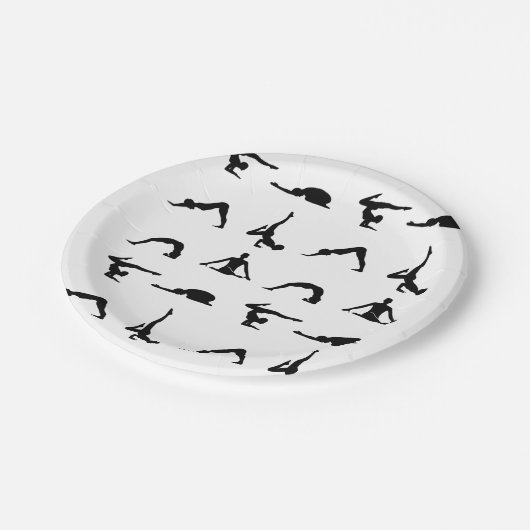 Yoga-Posen Pappteller (Schrägansicht)