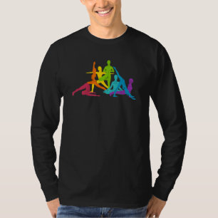 Yoga-Posen Rainbow Yoga Yogis Meditierende Enthusi T-Shirt