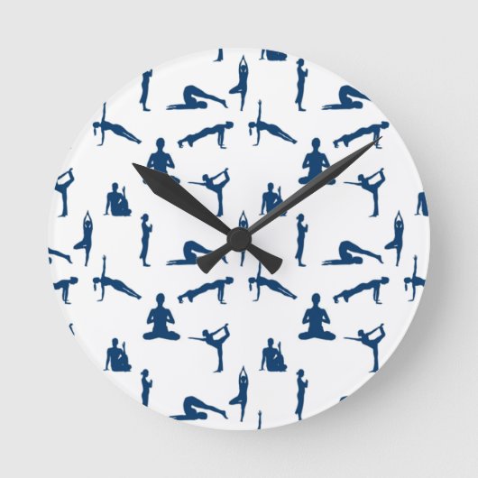 Yoga-Posen Runde Wanduhr (Vorderseite)