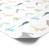 Yoga-Posen Silhouette Achtsamkeit Medizin Poster (Ecke)