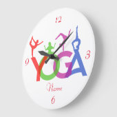 Yoga Posen Silhouetten Thunder_Cove Große Wanduhr (Winkel)