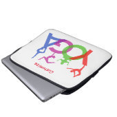 Yoga Posen Silhouetten Thunder_Cove Laptopschutzhülle (Vorne Knopf)