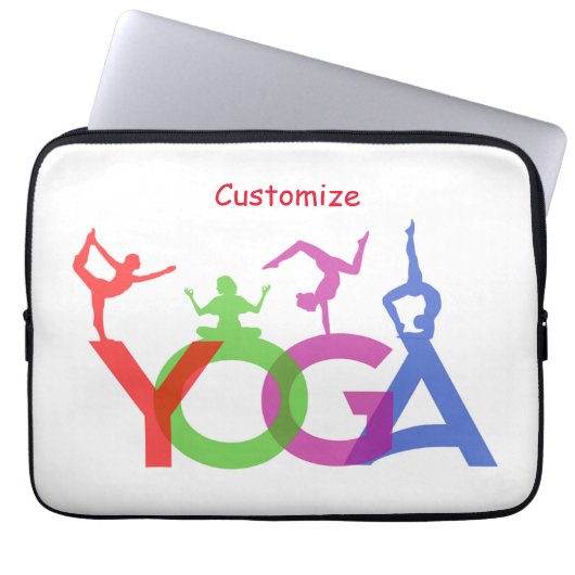 Yoga Posen Silhouetten Thunder_Cove Laptopschutzhülle (Vorderseite)