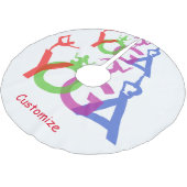 Yoga Posen Silhouetten Thunder_Cove Polyester Weihnachtsbaumdecke (Schrägansicht)