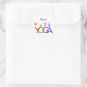 Yoga Posen Silhouetten Thunder_Cove Quadratischer Aufkleber (Tasche)