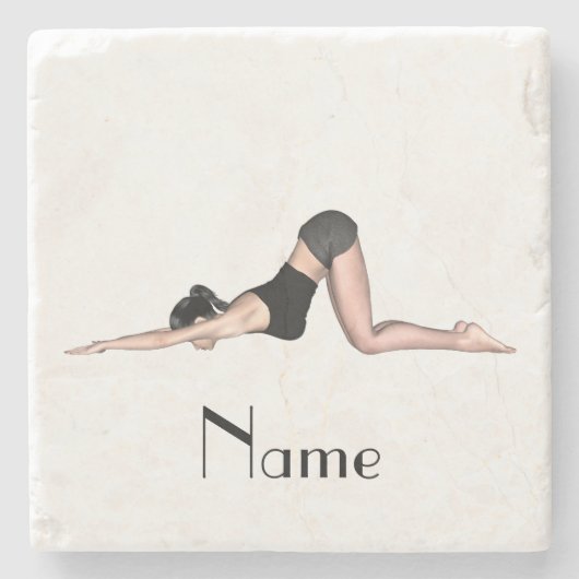 Yoga Posen Thunder_Cove Steinuntersetzer (Vorderseite)