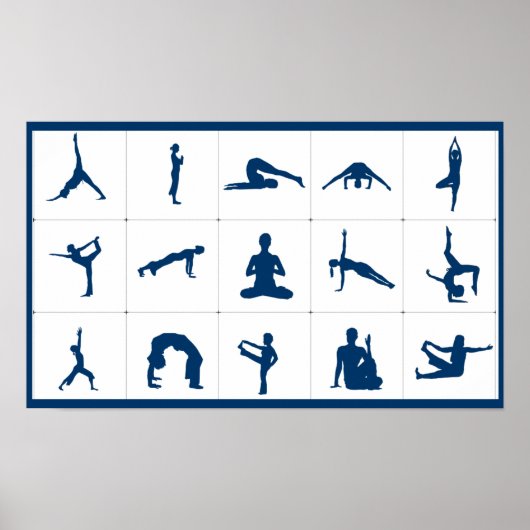 Yoga-Posen-Tree des Lebens, Lotus & More Chart Poster (Vorne)
