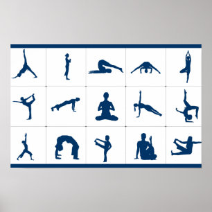 Yoga-Posen-Tree des Lebens, Lotus & More Chart Poster
