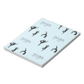 Yoga-Posen und Textmuster auf blau Notizblock (Rotiert)