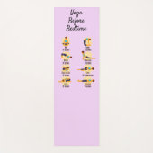 Yoga-Posen vor routinemäßigen Posen mit Zeiten Yogamatte (Vorderseite)