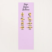 Yoga-Posen vor routinemäßigen Posen mit Zeiten Yogamatte (Rückseite)