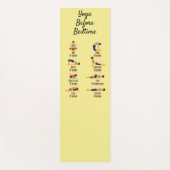 Yoga-Posen vor routinemäßigen Posen mit Zeiten Yogamatte (Vorderseite)